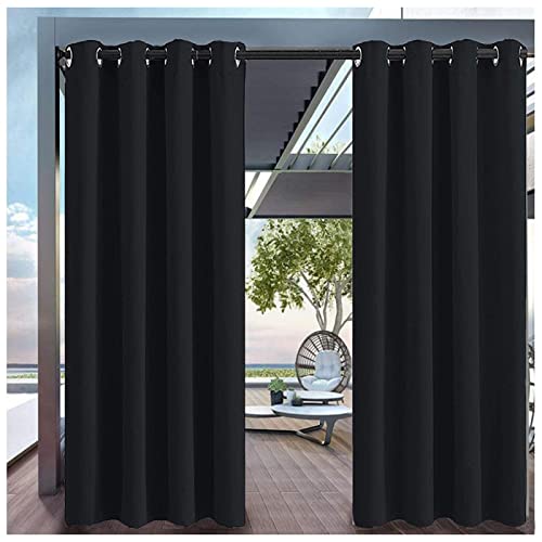 KCYXSMAX Outdoor Vorhang Wasserdicht mit Ösen Sichtschutz Sonnenschutz Outdoor Vorhänge 1 Stücke B132*H213cm Blickdicht Outdoor Gardine für Balkon Terrasse Veranda Pergola Gartenlaube von KCYXSMAX