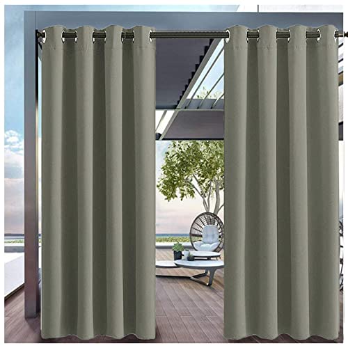 KCYXSMAX Outdoor Vorhang Wasserdicht mit Ösen Sichtschutz Sonnenschutz Outdoor Vorhänge 1 Stücke B132*H245cm Blickdicht Outdoor Gardine für Balkon Terrasse Veranda Pergola Gartenlaube von KCYXSMAX