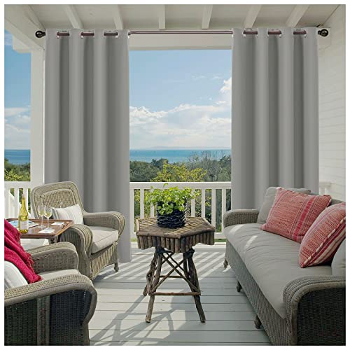 KCYXSMAX Outdoor Vorhang Wasserdicht mit Ösen Sichtschutz Sonnenschutz Outdoor Vorhänge 1 Stücke B150*H166cm Blickdicht Outdoor Gardine für Balkon Terrasse Veranda Pergola Gartenlaube von KCYXSMAX