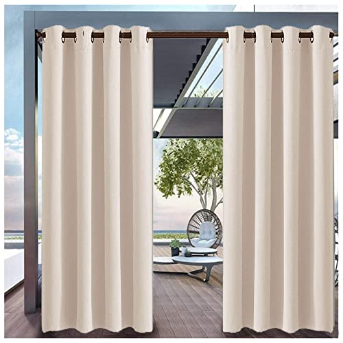 KCYXSMAX Outdoor Vorhang Wasserdicht mit Ösen Sichtschutz Sonnenschutz Outdoor Vorhänge 1 Stücke B305*H243cm Blickdicht Outdoor Gardine für Balkon Terrasse Veranda Pergola Gartenlaube von KCYXSMAX