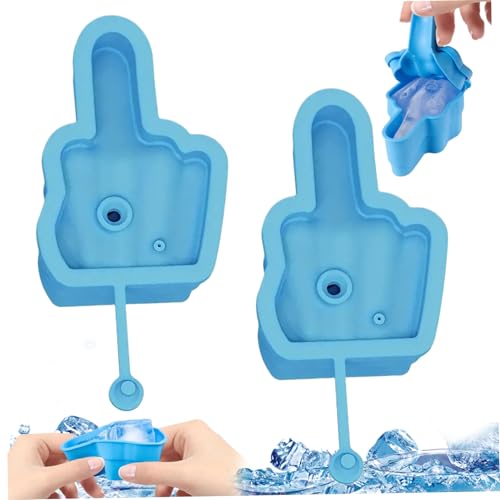 KDAMGOQE Wiederverwendbare Eiswürfel 2pcs Silikon-Eiswürfel-Formen 2,4 x 3,5 x 2 Zoll Mittelfinger Wiederverwendbare Eiswürfel Easy Release-Leckdosen für Whisky, Cocktails, Kaffee, Geschenke KDAMGOQE Wiederverwendbare Eiswürfel 2pcs Silikon-Eiswürfel-Formen 2,4 x 3,5 x 2 Zoll Mittelfinger Wiederverwendbare Eiswürfel Easy Release-Leckdosen für Whisky, Cocktails, Kaffee, Geschenke von KDAMGOQE
