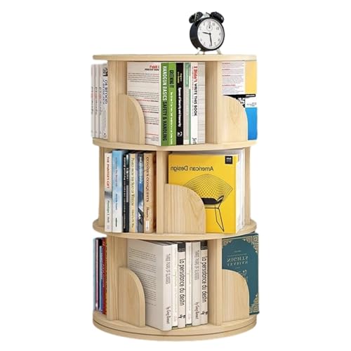 Bücherregal, um 360° drehbares Studenten-Bücherregal, geeignet für kleine Räume, Eck-Bücherregal, einfaches Zeitschriftendisplay, Aufbewahrungsregal für Home-Office-Dekor (Farbe: E von KDOQ