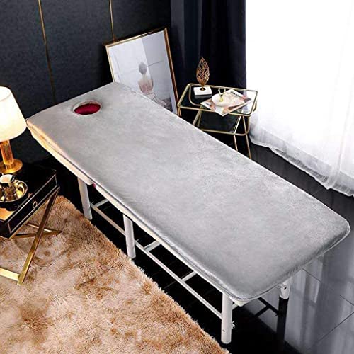 Massagetischauflage, Massagetisch-Memory-Foam-Auflage, weiche Spa-Bettauflage für Massageliegen, inklusive Polster und Gesichtslöchern (Farbe: Grau, Größe: 70 x 185 cm) von KDOQ