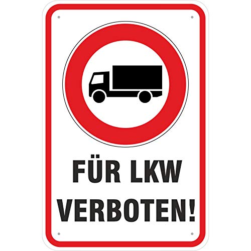 Schild Einfahrt/Durchfahrt für LKW verboten aus Aluminium-Verbundmaterial 3mm stark 20 x 30 cm von KDS