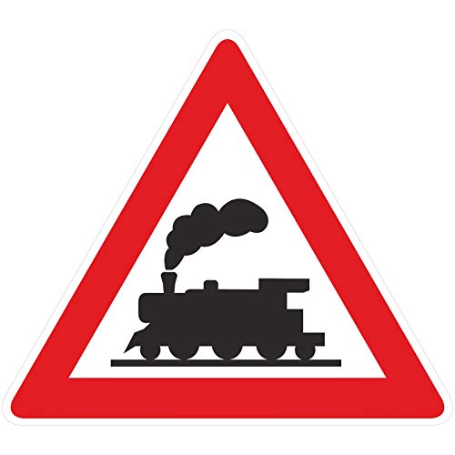 20cm Verkehrsschild Dampflok Eisenbahnschild Schild Lok Bahnübergang Bahn aus 5mm PVC von KDS