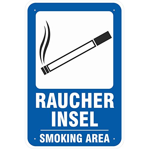 Aufkleber 20x30 cm Schild Raucherinsel Smoking Area Raucherplatz von KDS
