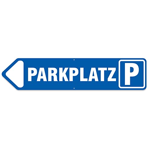 Pfeil Schild Links Parkplatz 3 mm Aluminium - Verbund 50x11 cm von KDS