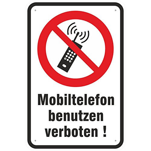 Schild 20 x 30 cm Mobiltelefon Telefon nutzen verboten Aluverbund 3 Größen von KDS
