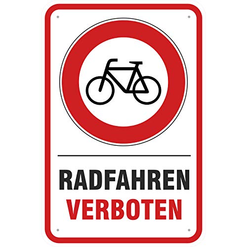Schild 20 x 30 cm Radfahren verboten von KDS