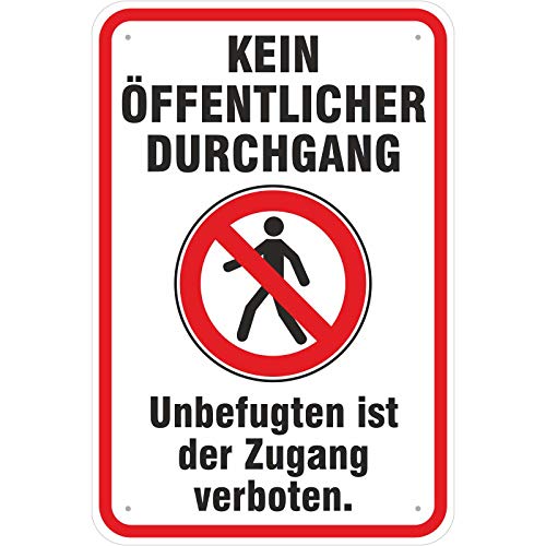 Schild 30x45 cm Schild Hinweisschild kein öffentlicher Durchgang mit Symbol 3 mm Alu von KDS