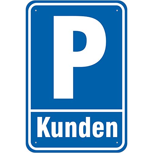 Schild Parkplatz Kunden 200 x 300 mm aus Aluminium-Verbundmaterial 3mm stark von KDS