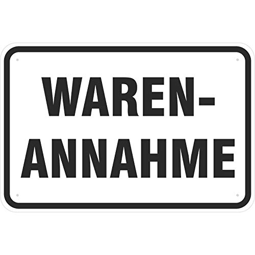 Schild Warenannahme 200 x 300 mm aus Aluminium-Verbundmaterial 3mm stark von KDS