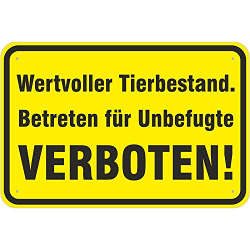 Schild Wertvoller Tierbestand 300 x 450 mm aus Aluminium-Verbundmaterial 3mm stark von KDS