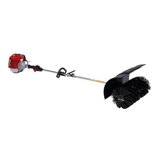 KEESUNG 52cc Benzin Kehrmaschine, 2,3 PS 2-Takt Rasen Boulevard Auffahrt Kehrmaschine Garten Schneeschieber, Sweeper Kunstrasen Power Bürste Rasen Kehrmaschine Kehrbesen, 6500-8500rpm von KEESUNG