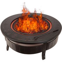 Kohlenbecken aus Stahl 3 in 1 Barbecue-Ofen-Eiskübel-Funktion Kekai Fox 81x35 cm Grill, Schürhaken und Schutzhülle von KEKAI