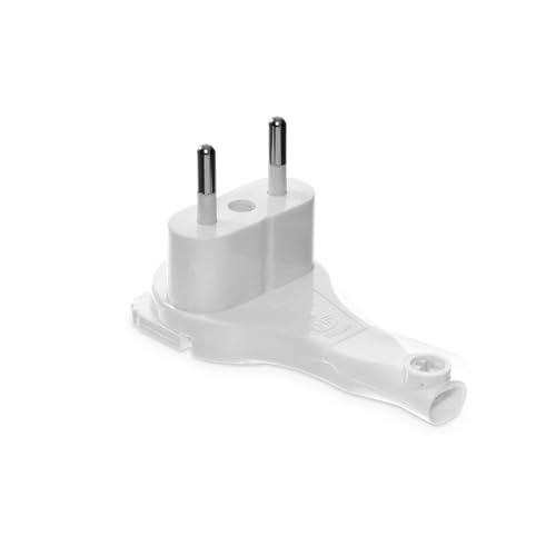 KEL ultraflacher Winkelstecker ohne Erdung, weiß, Superflacher 2P 6A Stecker zur Verlängerung und Reparatur - Extraflacher Winkelstecker IP20, Flachstecker, weiß von KEL