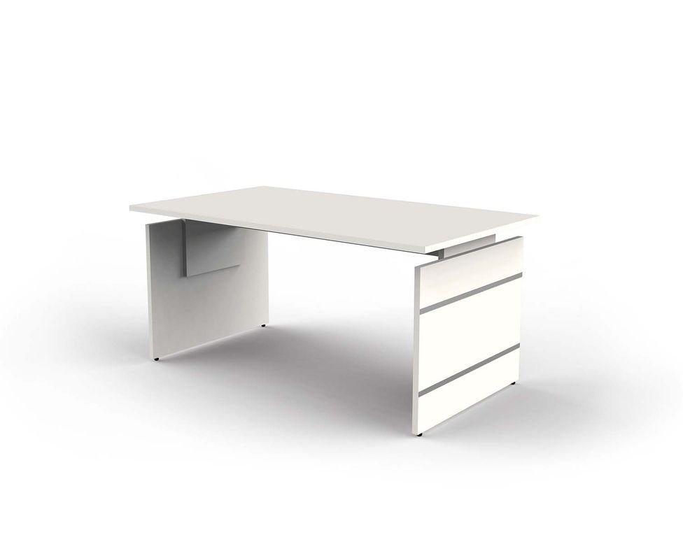 KERKMANN Schreibtisch, Form 4 Schreibtisch, manuell höheneinstellbar, Weiß von KERKMANN