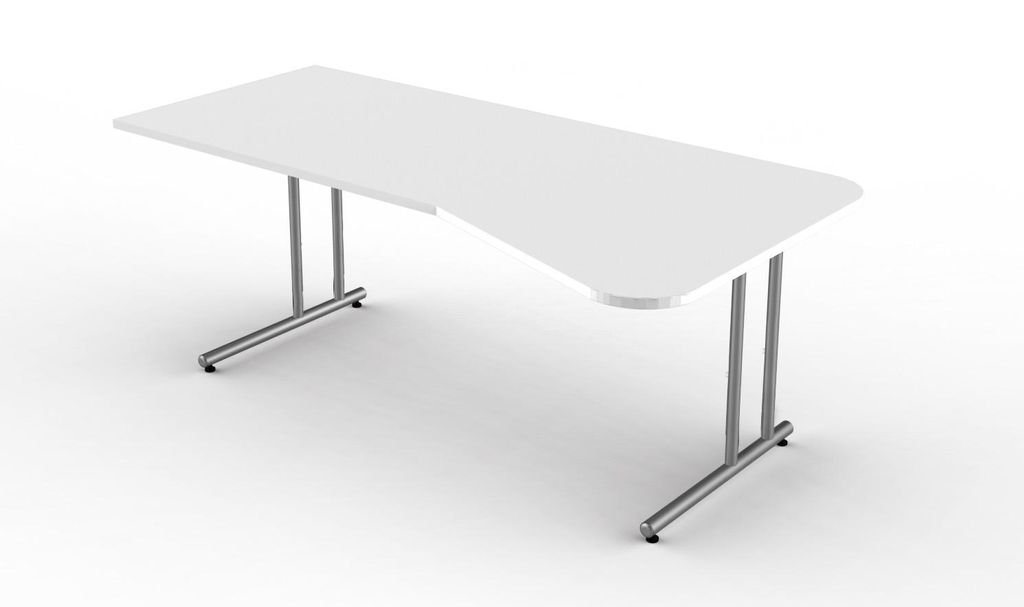 KERKMANN Schreibtisch, Start Up Freiformtisch, 195 x 80/100 cm Weiß von KERKMANN
