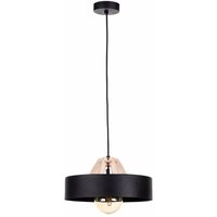 884 Bossi Dome Pendel-Deckenleuchte Holz natur, schwarz, 30cm, 1x E27 - Keter Lighting von KETER LIGHTING