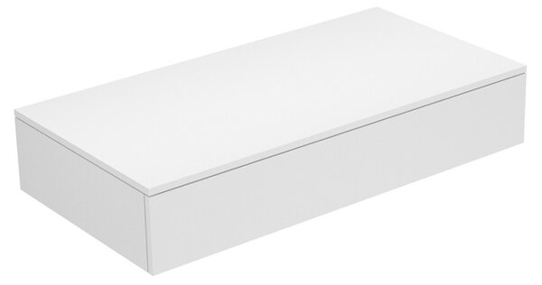 Keuco Edition 400 Sideboard 31750, mit 1 Auszug, 1050 x 199 x 535 mm, Korpus/Front: Weiß Hochglanz Lack / Anthrazit Glas glanz von KEUCO GmbH & Co. KG