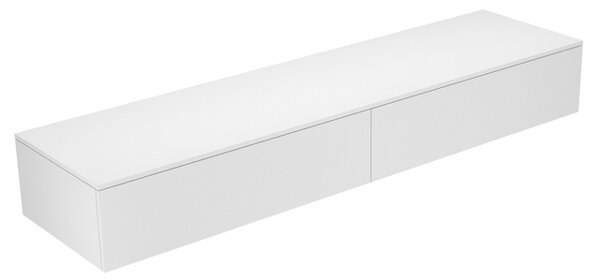Keuco Edition 400 Sideboard 31771, 2 Auszüge, 2100 x 289 x 535 mm, Korpus/Front: Weiß Struckturlack / Anthrazit Glas matt von KEUCO GmbH & Co. KG
