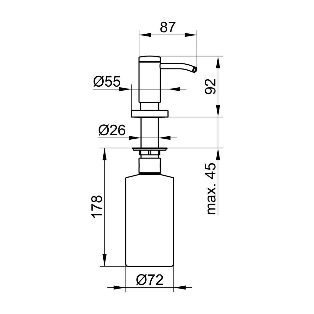 KEUCO Einbau-Seifenspender Plan 14949, mit Pumpe, 500 ml, verchromt 14949010200 von KEUCO