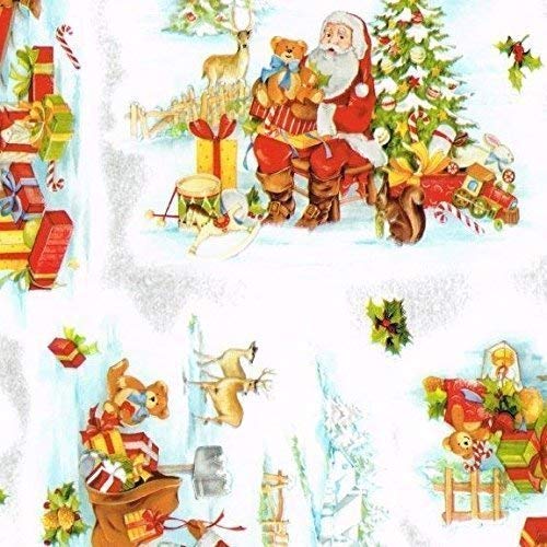 KEVKUS Wachstuch Tischdecke Meterware Weihnachten Weihnachtsmann B8987-01 Größe wählbar in eckig rund oval (50x140 cm eckig) von KEVKUS