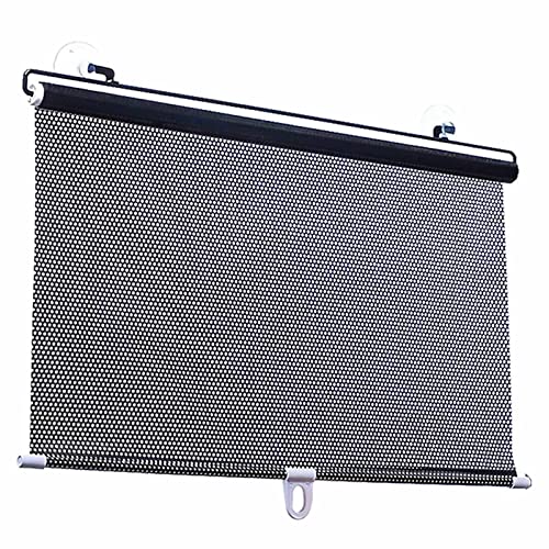 KGUDYS Sonnenschutz rollos, Rollos mit Saugnäpf, Isolations-Verdunkelungsrollos, UV-Schutz, Fensterrollo Rollo,ideal für Auto, Zuhause, tragbare Sonnenschutzrollos,blackpolkadots-50x125cm/19.7x49.2in von KGUDYS