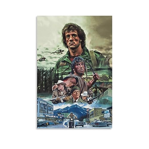 KHAMEO First Blood Rambo HD-Poster (22), Leinwand-Poster, dekoratives Gemälde, Leinwand-Wandposter und Kunstdruck, modernes Familienschlafzimmer-Dekor-Poster, 50 x 75 cm von KHAMEO