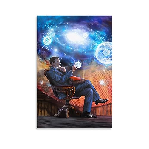 KHAMEO Nikola Tesla Kunstposter (9) Leinwand-Poster, dekoratives Gemälde, Leinwand-Wandposter und Kunstdruck, modernes Familienschlafzimmer-Dekor-Poster, 20 x 30 cm von KHAMEO