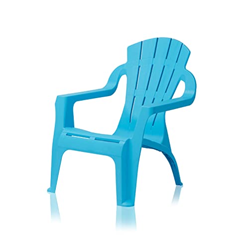 KHG Kinderstuhl mit Armlehne in Blau, Gartenstuhl, Sessel für Kinder mit 20 cm Sitzhöhe | aus Kunststoff stapelbar, kippsicher, wetterbeständig | Sitzgelegenheit für Innen- und Außenbereich von KHG