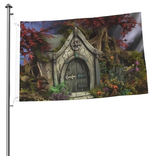 Flagge, 2 x 91 cm, Dekoration für den Außenbereich, mit 2 Ösen, Gothic, Feengarten, Außendekoration, Flagge, 200D, strapazierfähiges Polyester, Banner für Hofdekoration, große Flaggen von KHiry