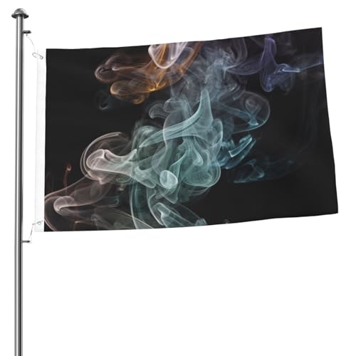 Flagge, 60 x 91 cm, Dekoration, Outdoor-Flagge mit 2 Ösen, psychedelischer Rauch, Außendekorationen, Flagge, 200D, strapazierfähiges Polyester, Banner für Hofdekoration, große Flaggen von KHiry