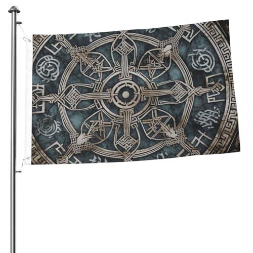 Flagge, 60 x 91 cm, Dekoration für den Außenbereich, mit 2 Ösen, Helm der Ehrfurcht, Außendekoration, Flagge, 200D, strapazierfähiges Polyester, Banner für Hofdekoration, große Flaggen von KHiry