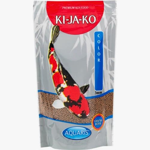 KI-JA-KO Color Koifutter 1 kg / 3 mm - mit natürlichen Pigmenten, enthält Carotinoide und Astaxanthin, verbessert die Farbe und natürliche Pigmentierung von KI-JA-KO