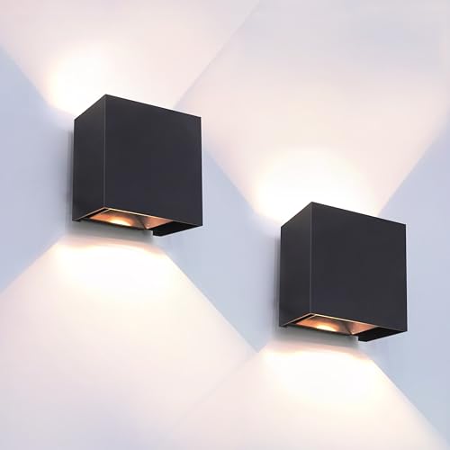 KICAAO Wandleuchte LED Innen 2er Set, 10x10x5cm Up an Down Wandlampe, Einstellbar Abstrahlwinkel Aussenbeleuchtung Warmweiß 6W 3000K Wandleuchte Aluminium Wandleuchte Innen/Aussen KICAAO Wandleuchte LED Innen 2er Set, 10x10x5cm Up an Down Wandlampe, Einstellbar Abstrahlwinkel Aussenbeleuchtung Warmweiß 6W 3000K Wandleuchte Aluminium Wandleuchte Innen/Aussen von KICAAO