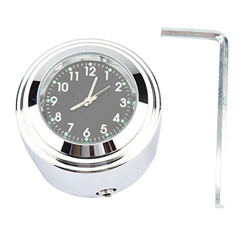 KIMISS Aluminiumlegierung Galvanik Oberfläche Lenkerhalterung Uhr, Motorrad Lenkerhalterung Uhr Präzise Zeit, die Uhr für 7/8 "1" Lenker (22 mm, 25 mm) hält(Schwarz) von KIMISS