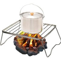 Kinsi - Edelstahl Barbecue Grill, klappbar, vertikal, tragbar, 25,5x15x12,5cm von KINSI