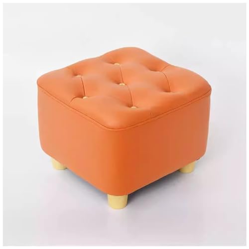 KITCISSL Kleiner Hocker für unter dem Schreibtisch, Schuhwechselhocker, Tür, Tragen von Schuhen, Hocker, Couchtisch, kurze Hocker, Technologie, Stoff, Sofa, Fußhocker für Büro, Zuhause (Orange, 26,7 von KITCISSL