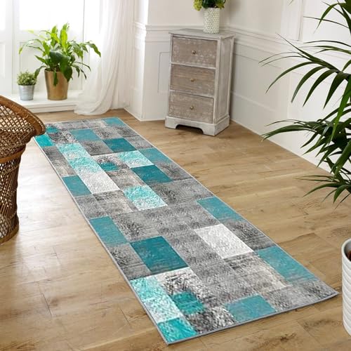 KIZYRQ Teppich Läufer für Flur Küche 60x150cm rutschfest Waschbar Teppichläufer, Polyester Dauerhaft 6mm Dicke Küchenläufer, Moderner Flurteppich für Wohnzimmer Schlafzimmer Korridor Kitchen von KIZYRQ