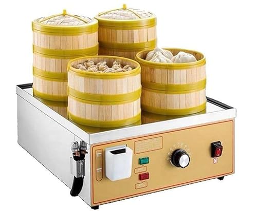 Kommerzieller elektrischer Dampfgarer, Dim-Sum-Dampfgarer, mit Trockenbrandalarm und unabhängiger Wasserversorgung, 30–110 ℃ konstante Temperatureinstellung, zum Kochen von KJHYYPP