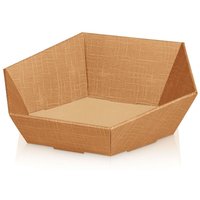 Kk Verpackungen - 25 x Präsentkorb Geschenkkorb 380x340x75/130 mm strukturgeprägt Natur - Natur, Braun von KK VERPACKUNGEN