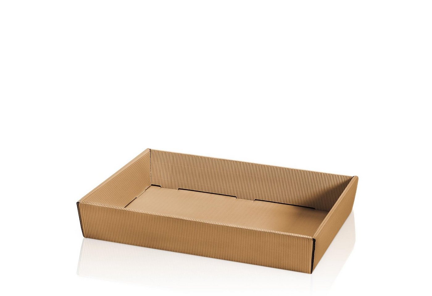 KK Verpackungen Geschenkbox (25 St), 25 x Präsentkorb Geschenkkorb 315x220x55 mm offene Welle Natur von KK Verpackungen