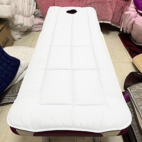 Rutschfester Lash Bed Topper Mit Quadratischem Kopf Massageliege Matratzenauflage Mit/Ohne Atemloch SPA-Bettabdeckungsschutz Für Schönheitssalon Massagezubehör,White1,70x185cm von KKCD