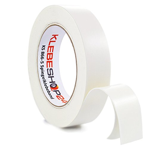 KLEBESHOP24 SPIEGELKLEBEBAND DOPPELSEITIG stark klebend | 1 mm Dicke, 5 oder 50 m, Breite wählbar | Universelles Montageband | Klebeband für raue Untergründe | Schaumklebeband / 50 mm x 5 m KLEBESHOP24 SPIEGELKLEBEBAND DOPPELSEITIG stark klebend | 1 mm Dicke, 5 oder 50 m, Breite wählbar | Universelles Montageband | Klebeband für raue Untergründe | Schaumklebeband / 50 mm x 5 m von KLEBESHOP24
