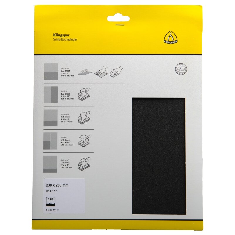 Schleifbogen KL 371 X für Metall universal 230 x 280 mm Körnung 40 - 5 Stück Schleifbogen KL 371 X für Metall universal 230 x 280 mm Körnung 40 - 5 Stück von Klingspor AG