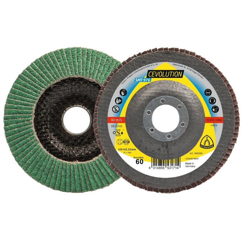 Schleifmopteller SMT 976 CEVOLUTION gewölbt für Edelstahl 125 x 22,23 mm Körnung 40 Schleifmopteller SMT 976 CEVOLUTION gewölbt für Edelstahl 125 x 22,23 mm Körnung 40 von Klingspor AG