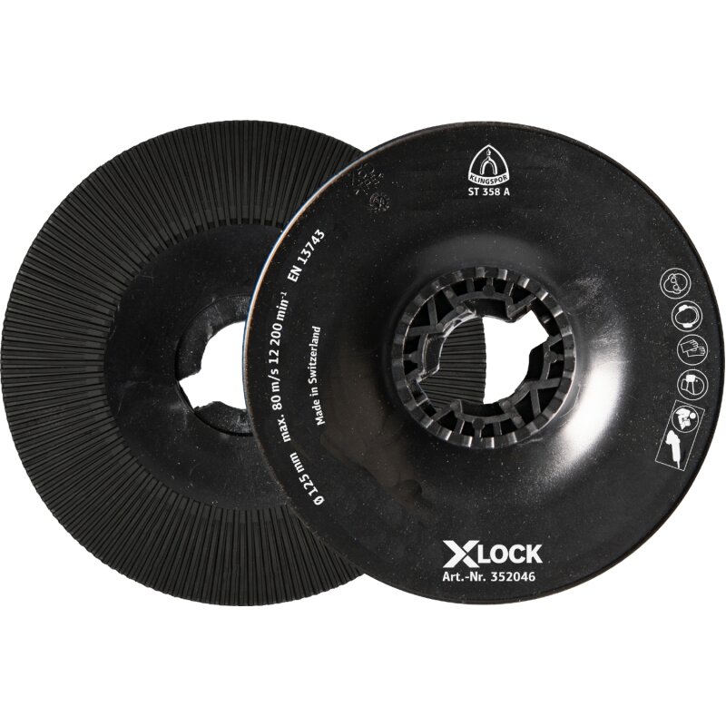 Stützteller ST 358 gerippt hart 125 mm für Fiberscheiben mit Aufnahme X-LOCK Stützteller ST 358 gerippt hart 125 mm für Fiberscheiben mit Aufnahme X-LOCK von Klingspor AG