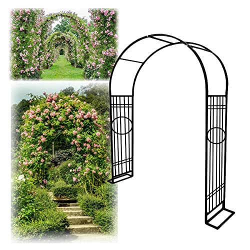 Gartenspalier Gartenspalierbogen mit Sockel, Pergola-Lauben für den Außenbereich, 140 cm, 180 cm, 220 cm, 260 cm, 300 cm, 340 cm breit, Laubenbogen für Kletterpflanzen, Rosen, rostfrei (Farb von KLUFO