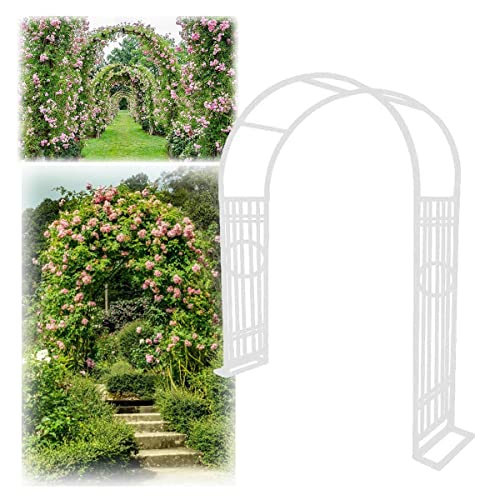 Gartenspalier Gartenspalierbogen mit Sockel, Pergola-Lauben für den Außenbereich, 140 cm, 180 cm, 220 cm, 260 cm, 300 cm, 340 cm breit, Laubenbogen für Kletterpflanzen, Rosen, rostfrei (Farb von KLUFO